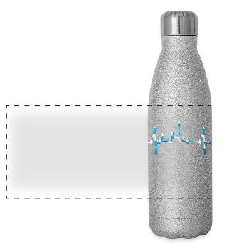 Munich Heartbeat Skyline Bayern Flag Fan Love - Panoramic Glitter Thermal Bottle 500 ml - silver glitter - Front