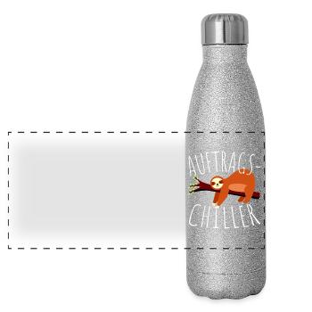 Commande paresseux cadeau commande Chiller - Gourde isotherme panoramique pailletée 500 ml - paillettes argentées - Devant