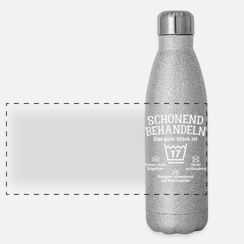 Schonend Behandeln 17 Geschenk Zum 17. Geburtstag - Panorama Glitzer Isolierflasche 500 ml - Silber Glitzer