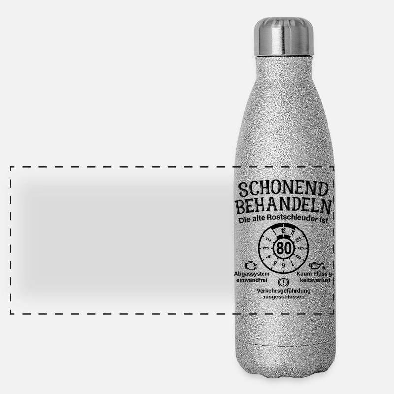 Schonend Behandeln 80. Geburtstag Rostschleuder 80 Panorama Glitzer Isolierflasche 500 ml