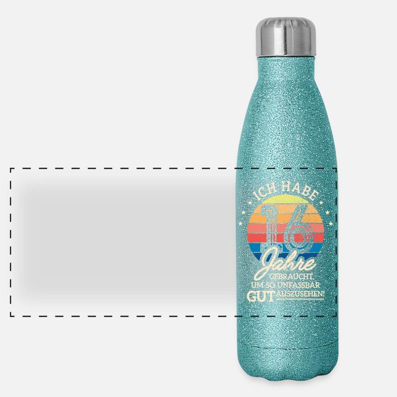 16. Geburtstag Geschenk Habe 16 Jahre Gebraucht Panorama Glitzer Isolierflasche 500 ml