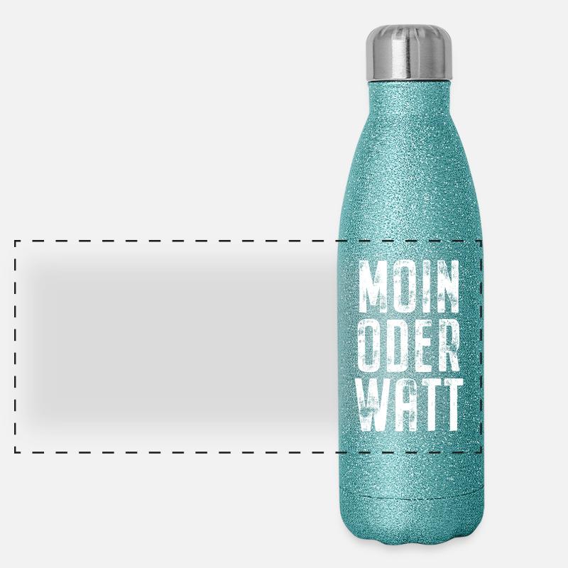Moin Oder Watt Ruhrgebiet Ruhrpott Hamburg Moin Panorama Glitzer Isolierflasche 500 ml