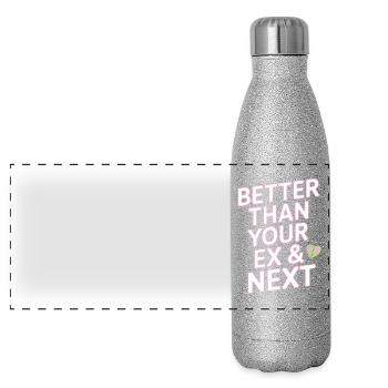 Better Than Your Ex & Next Breakup Single Party - Panoramic Glitter Thermal Bottle 500 ml - silver glitter - Front