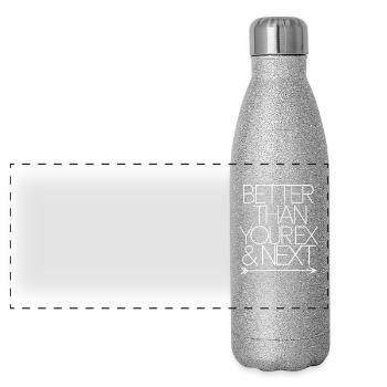 Better Than Your Ex & Next Breakup Single Party - Panoramic Glitter Thermal Bottle 500 ml - silver glitter - Front