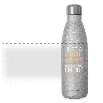 Juste une fille qui bâtit l’empire Entrepreneur Patron - Gourde isotherme panoramique pailletée 500 ml - paillettes argentées - Devant