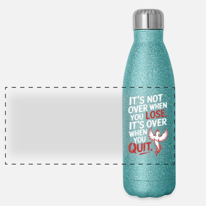 It's Not Over When You Lose Perseverance Motivation Panoramic Glitter Thermal Bottle 500 ml