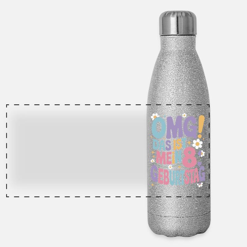 8. Geburtstag Mädchen Das Ist Mein 8. Geburtstag Panorama Glitzer Isolierflasche 500 ml