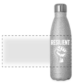 Résilience Santé mentale Motivation Résilience - Gourde isotherme panoramique pailletée 500 ml - paillettes argentées - Devant