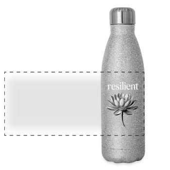 Résilience Santé mentale Motivation Résilience - Gourde isotherme panoramique pailletée 500 ml - paillettes argentées - Devant