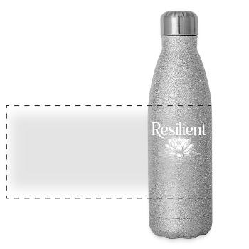 Résilience Santé mentale Motivation Résilience - Gourde isotherme panoramique pailletée 500 ml - paillettes argentées - Devant
