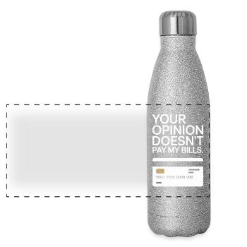 L’opinion de l’entrepreneur ne paie pas mes factures Freelance - Gourde isotherme panoramique pailletée 500 ml - paillettes argentées - Devant