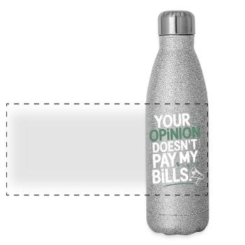 L’opinion de l’entrepreneur ne paie pas mes factures Freelance - Gourde isotherme panoramique pailletée 500 ml - paillettes argentées - Devant