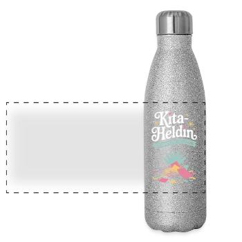 Héroïne de la garderie : où le chaos devient magique : enseignante de maternelle - Gourde isotherme panoramique pailletée 500 ml - paillettes argentées - Devant