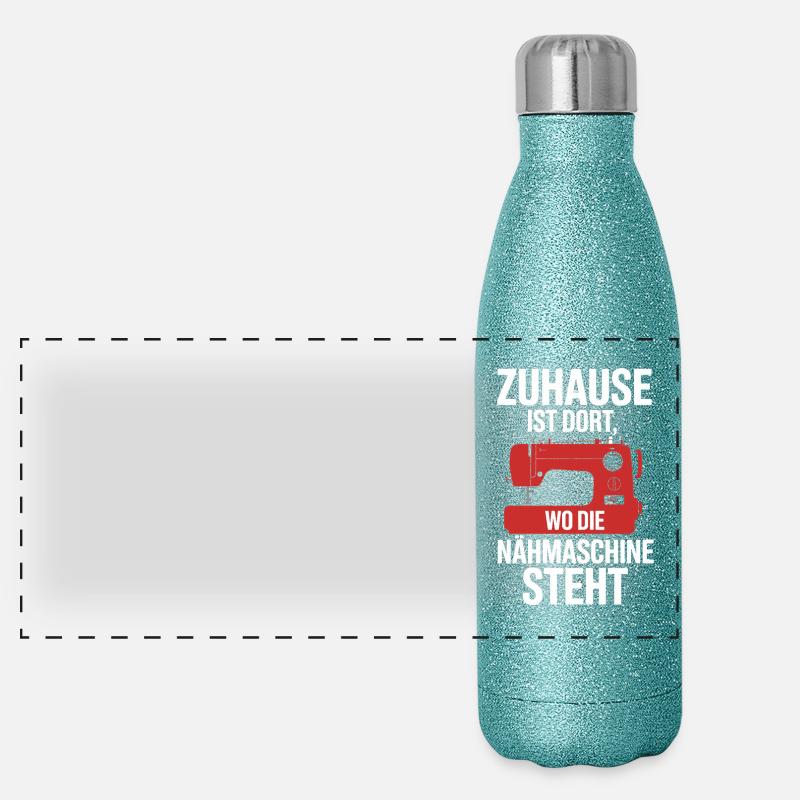 Sewing at home is where the sewing machine is Panoramic Glitter Thermal Bottle 500 ml