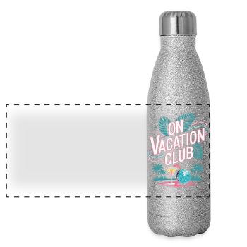 Vacation Club Festival d’été Vacances à la plage - Gourde isotherme panoramique pailletée 500 ml - paillettes argentées - Devant