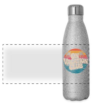 Vacation Club Festival d’été Vacances à la plage - Gourde isotherme panoramique pailletée 500 ml - paillettes argentées - Devant
