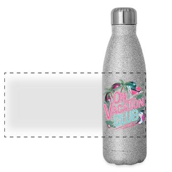 Vacation Club Festival d’été Vacances à la plage - Gourde isotherme panoramique pailletée 500 ml - paillettes argentées - Devant