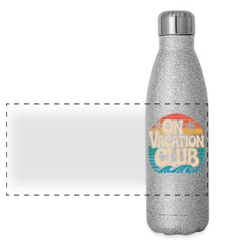 Vacation Club Summer Festival Vacation Beach Vacation - Panoramic Glitter Thermal Bottle 500 ml - silver glitter - Front