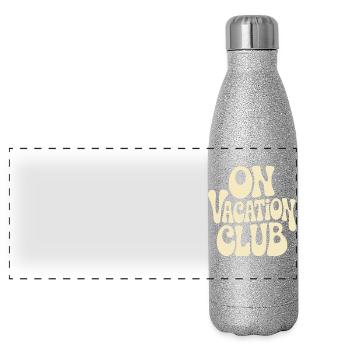 Vacation Club Summer Festival Vacation Beach Vacation - Panoramic Glitter Thermal Bottle 500 ml - silver glitter - Front