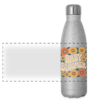 Garden Baby Bloomer Gardener Saying Sunflowers - Panoramic Glitter Thermal Bottle 500 ml - silver glitter - Front