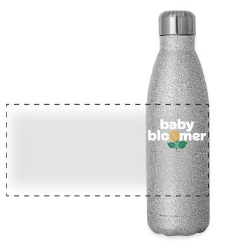 Garden Baby Bloomer Gardener Saying Sunflowers - Panoramic Glitter Thermal Bottle 500 ml - silver glitter - Front