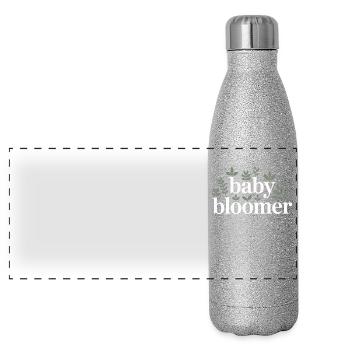 Garden Baby Bloomer Gardener Saying Sunflowers - Panoramic Glitter Thermal Bottle 500 ml - silver glitter - Front