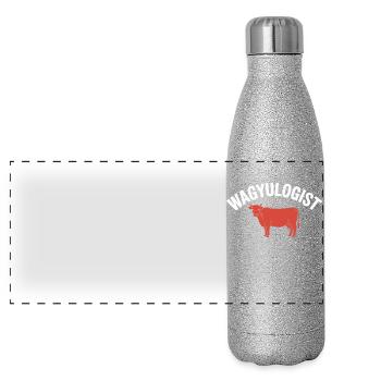 Wagyulogist Wagyu Beef Grill Master Japan Steak - Panoramic Glitter Thermal Bottle 500 ml - silver glitter - Front