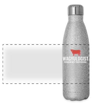 Wagyulogist Wagyu Beef Grill Master Japan Steak - Panoramic Glitter Thermal Bottle 500 ml - silver glitter - Front