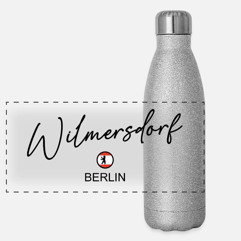 Wilmersdorf - Drapeau de Berlin - Ours de Berlin Gourde isotherme panoramique pailletée 500 ml