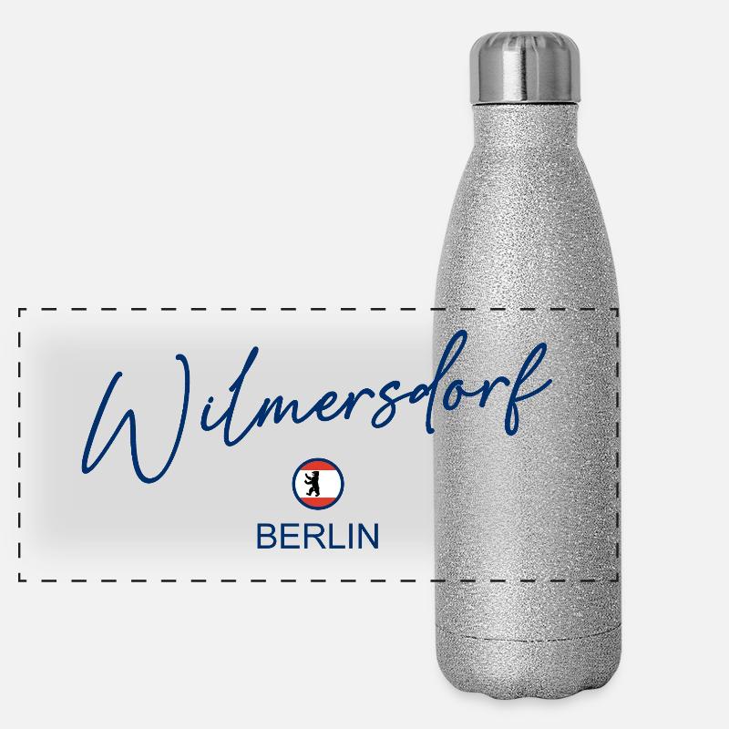 Wilmersdorf - Drapeau de Berlin - Ours de Berlin Gourde isotherme panoramique pailletée 500 ml