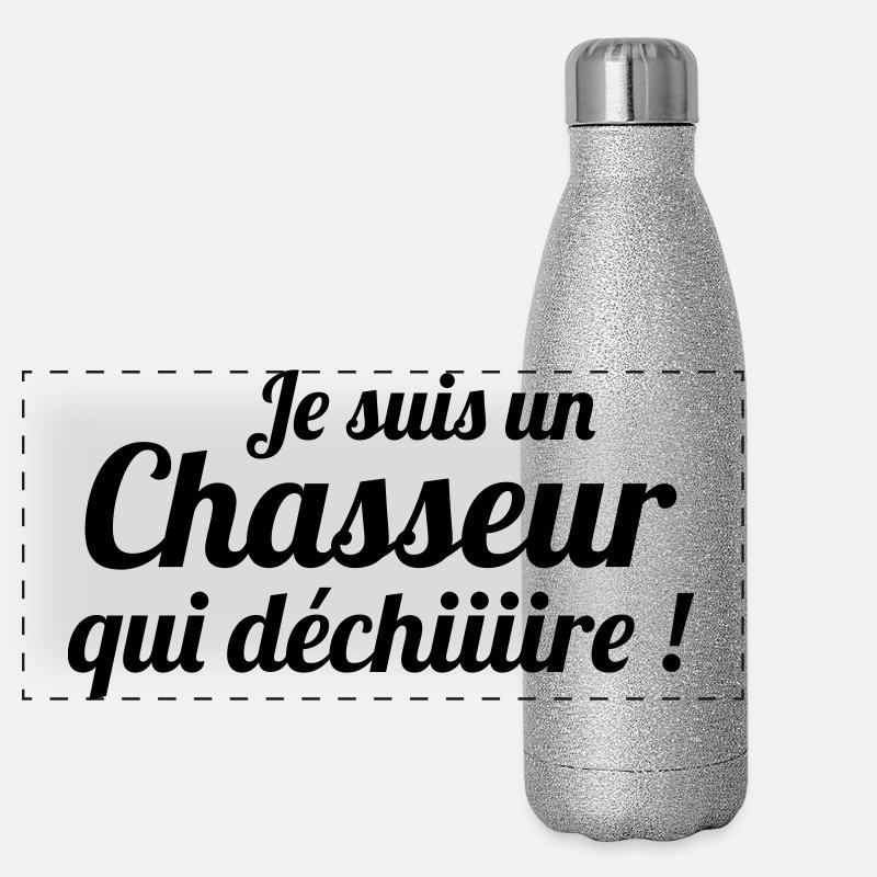 Je suis un chasseur qui déchire Gourde isotherme panoramique pailletée 500 ml