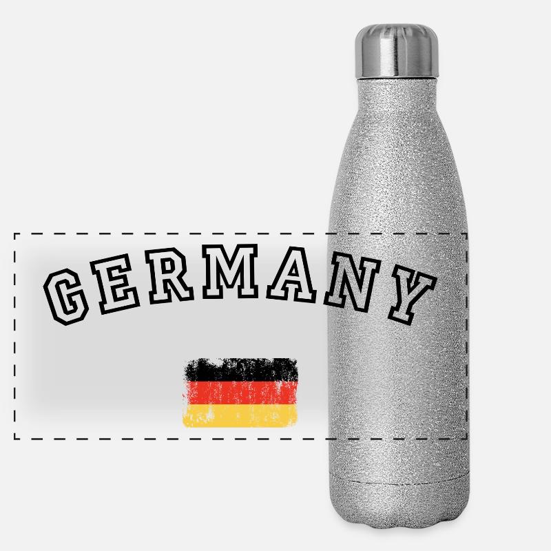 Deutsche Flagge Streifen Pop Art Panorama Glitzer Isolierflasche 500 ml