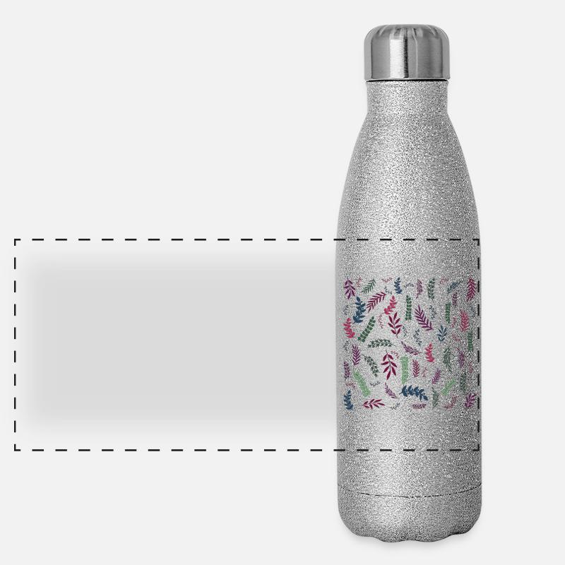 Jardin botanique fleuri Gourde isotherme panoramique pailletée 500 ml