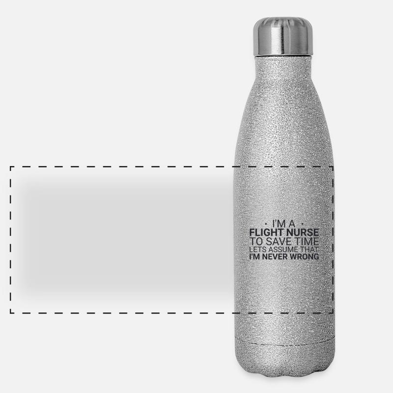 Flight Nurse Never Wrong Air Rescue Panoramic Glitter Thermal Bottle 500 ml