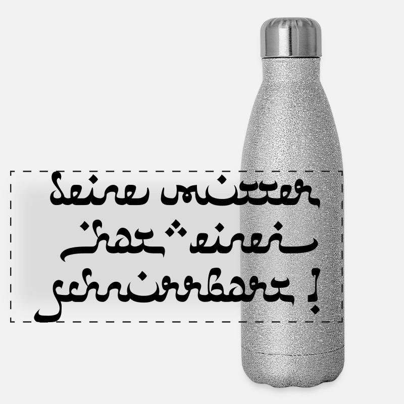 Deine mutter hat einen schnurrbart! Panorama Glitzer Isolierflasche 500 ml