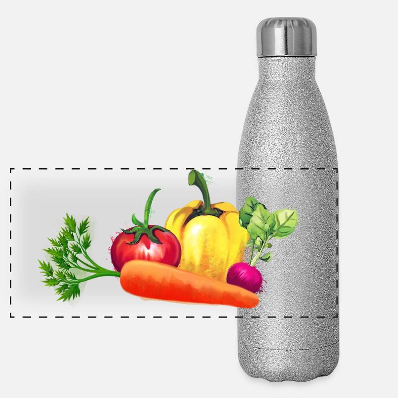 Gemüse Panorama Glitzer Isolierflasche 500 ml
