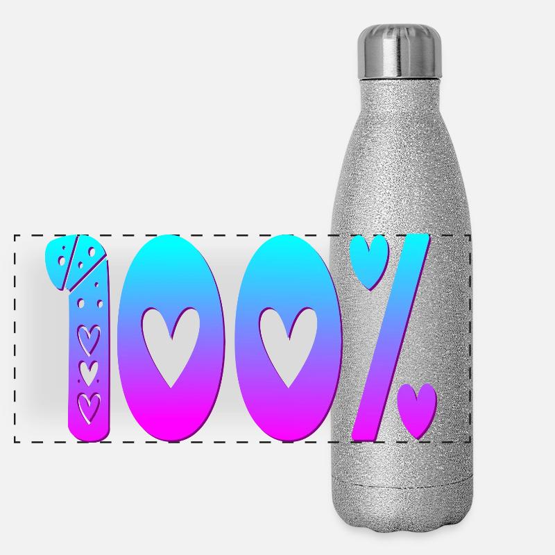 100 hundred-percent FOCUS PERFORMANCE Panoramic Glitter Thermal Bottle 500 ml