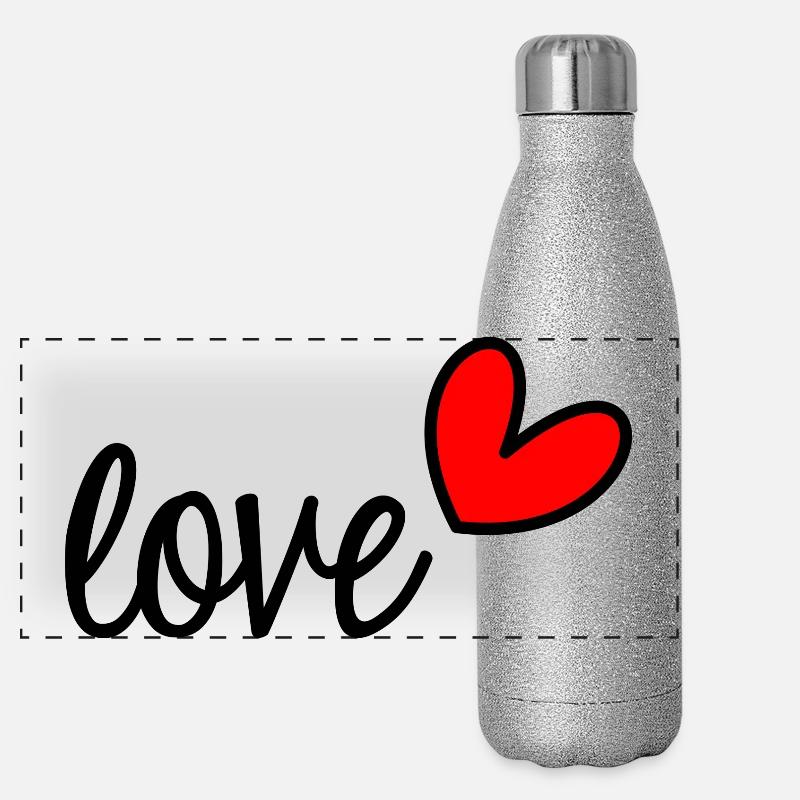 LIEBE Panorama Glitzer Isolierflasche 500 ml