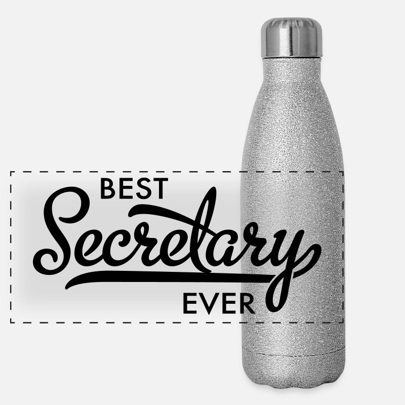 Meilleure secrétaire Gourde isotherme panoramique pailletée 500 ml