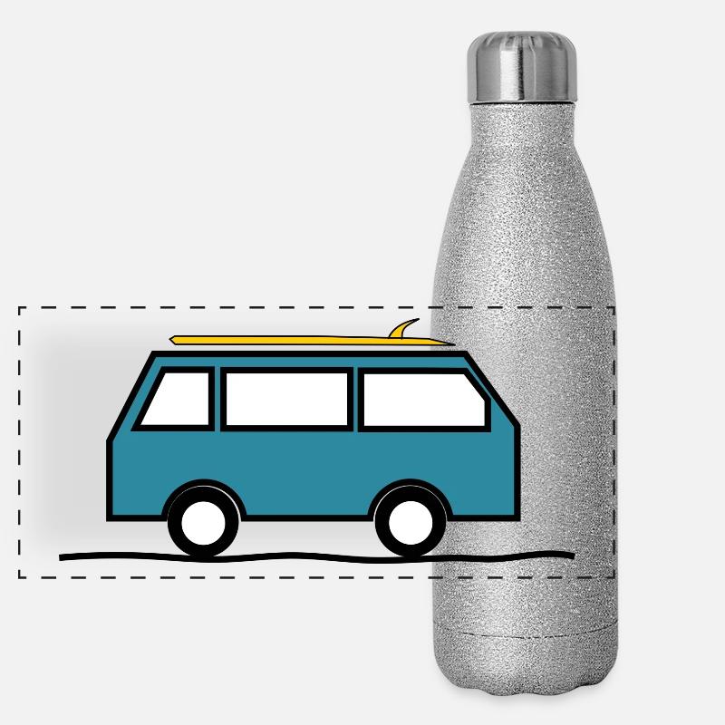 Surf. Vacation. Sport. Van. Panoramic Glitter Thermal Bottle 500 ml