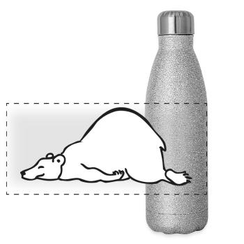 L’ours endormi paresseux Paule Ours endormi Ours endormi - Gourde isotherme panoramique pailletée 500 ml - paillettes argentées - Devant