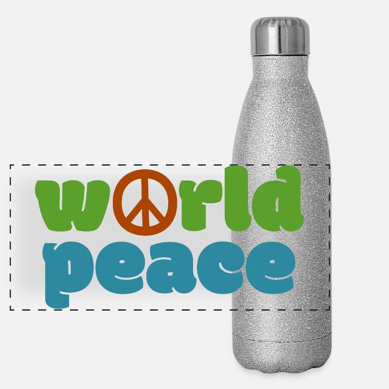 Weltfrieden - Farbe Panorama Glitzer Isolierflasche 500 ml