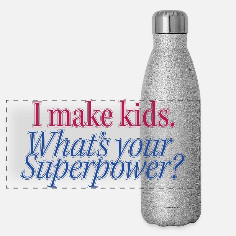 Superpower Parenthood Statement Panoramic Glitter Thermal Bottle 500 ml