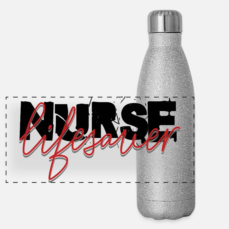 Krankenschwester Lebensretter Panorama Glitzer Isolierflasche 500 ml