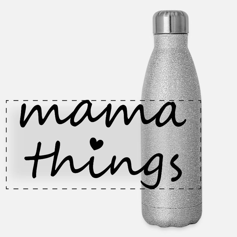 Mama Dinge Erster Muttertag Neue Mama Panorama Glitzer Isolierflasche 500 ml