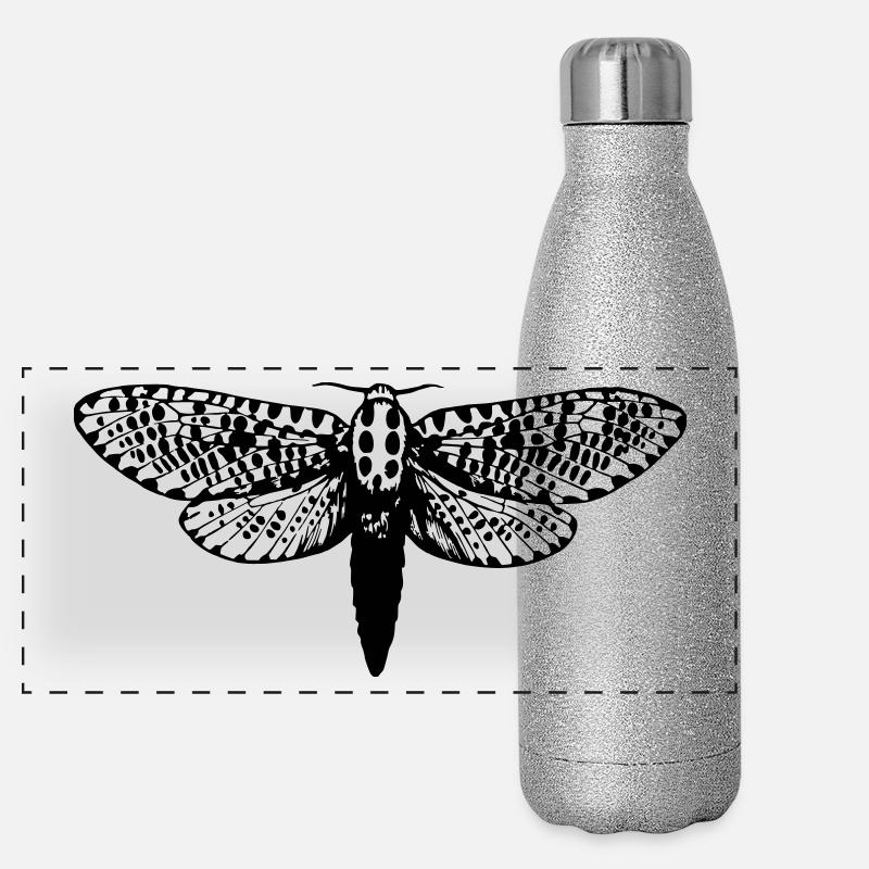 Moth drawing Panoramic Glitter Thermal Bottle 500 ml