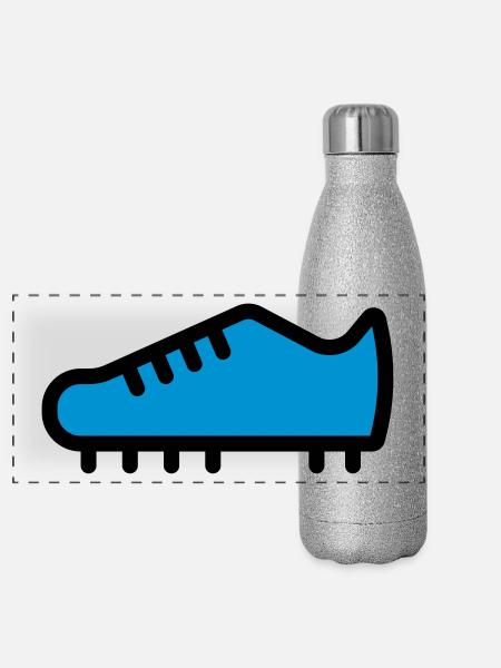 football boot - Panoramic Glitter Thermal Bottle 500 ml - silver glitter - Front
