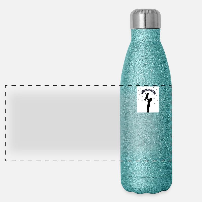 Maman heureuse – amour pur Gourde isotherme panoramique pailletée 500 ml