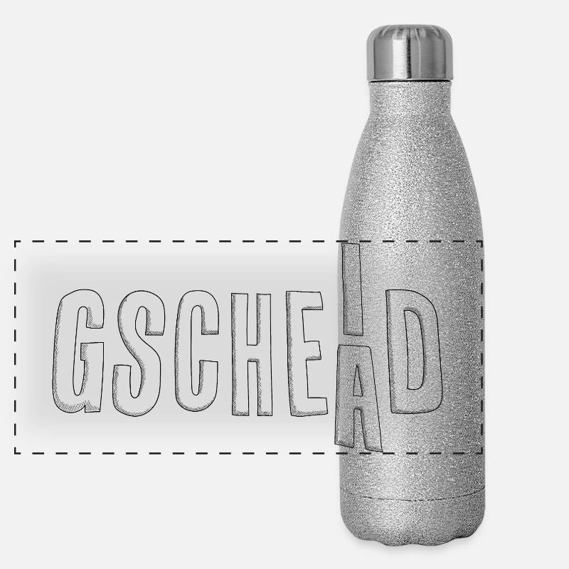 Gscheid - Gschead - Leiberl mit Wortspiel Panorama Glitzer Isolierflasche 500 ml