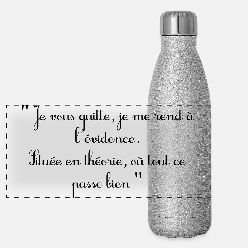 Je vous quitte, je me rend à l'évidence. Gourde isotherme panoramique pailletée 500 ml